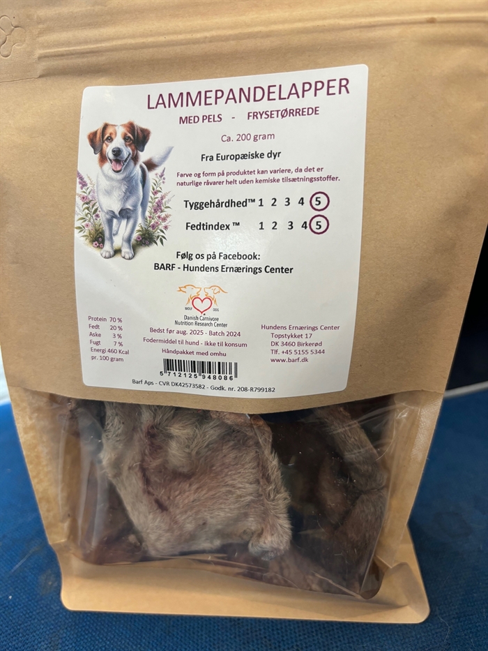 Lammepandelapper frysetørret ca. 200 gram