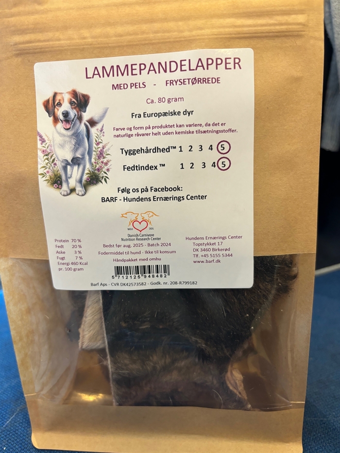 Lammepandelapper frysetørret ca. 80 gram